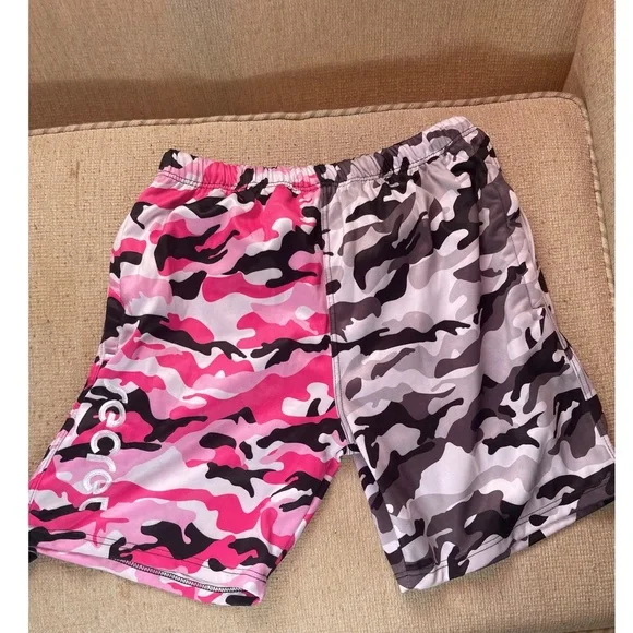 Secret Scientist Split Camo Shorts (2XL) (Pink / Grey / White / Black) - Picture 2 of 4